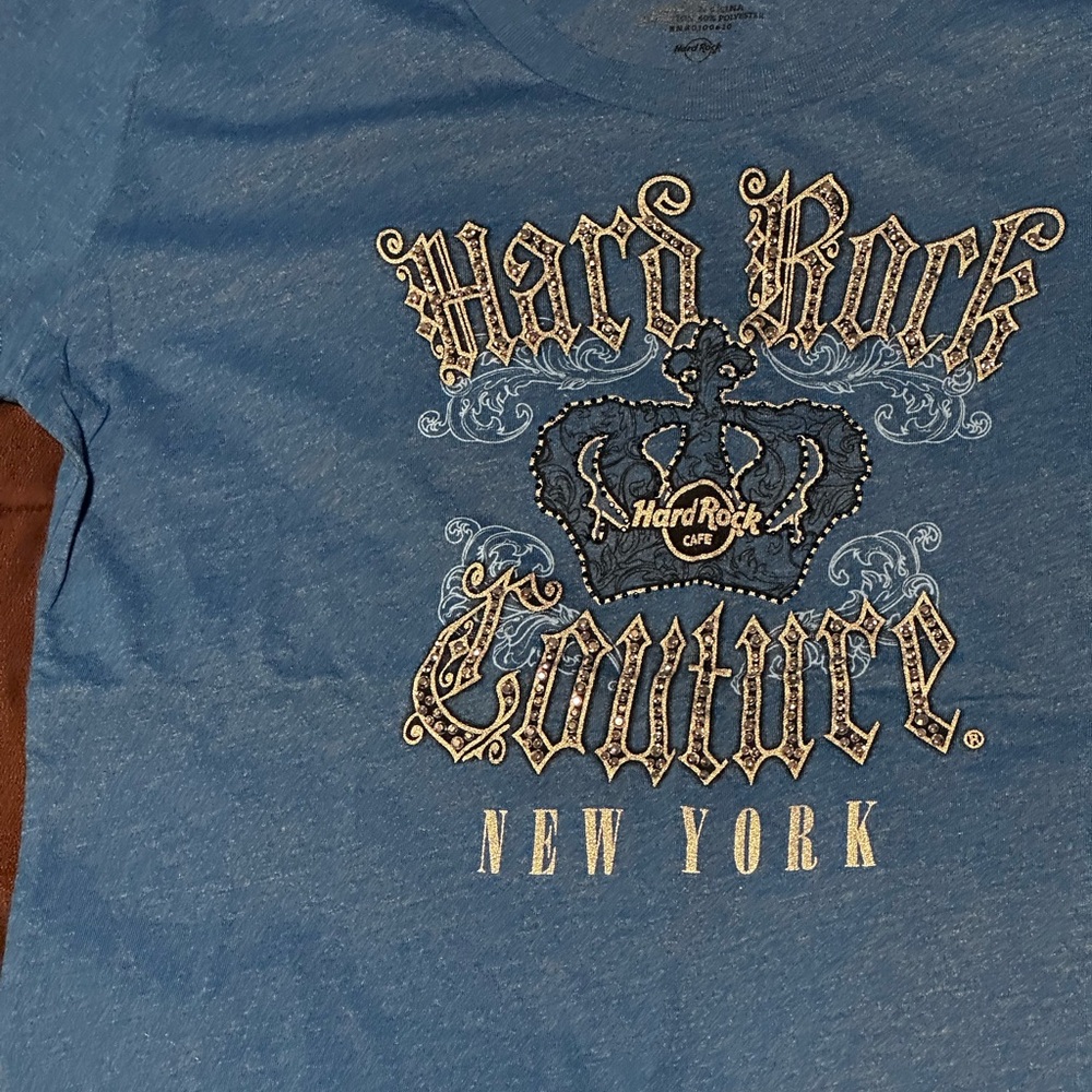 Hard Rock Cafe Blue Gothic T-Shirt bedazzled